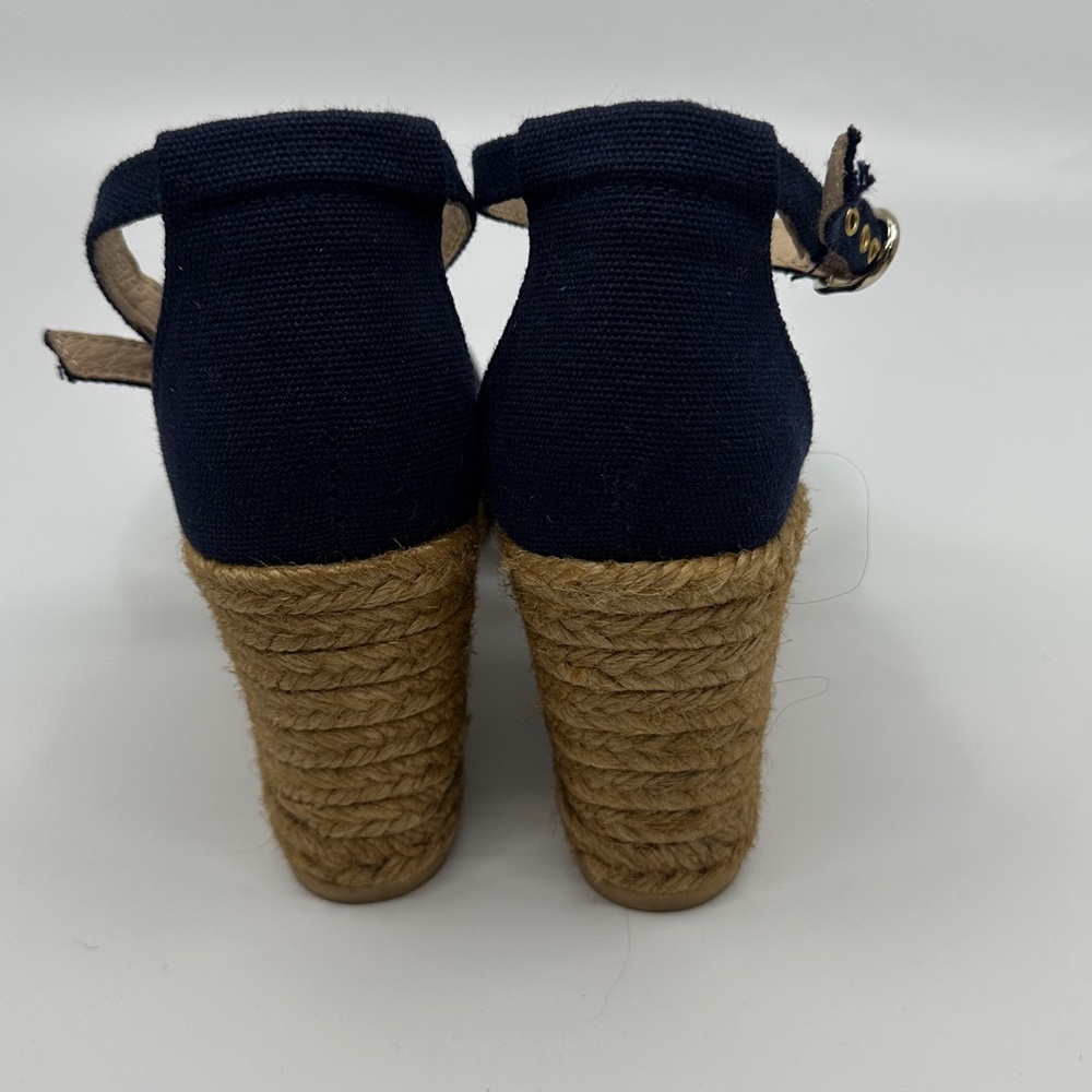 Women's Viscata Barcelona Satuna Canvas Navy Espadrille Wedges, 35 - Picture 4 of 10